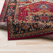 Load image into Gallery viewer, 6&#39;7&quot; x 9&#39;6&quot; Bratton loomed Red/Black/Orange/Lime/Teal oriental rug