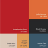 6'7" x 9'6" Bratton loomed Red/Black/Orange/Lime/Teal oriental rug