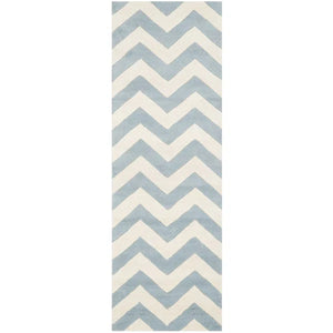 Teresita 2'3" x 5 ' Chevron Hand-Tufted Wool Blue/Ivory Area Rug