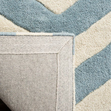 Load image into Gallery viewer, Teresita 2&#39;3&quot; x 5 &#39; Chevron Hand-Tufted Wool Blue/Ivory Area Rug