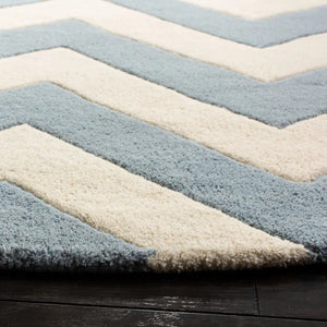 Teresita 2'3" x 5 ' Chevron Hand-Tufted Wool Blue/Ivory Area Rug