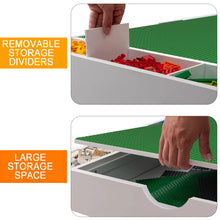 Load image into Gallery viewer, The 2 In 1 Rollaway Play Table And Toy Organizer Compatible With Lego Suitable For Storing Under Bed Or Sofa (38&quot; X 18.7&quot; X 5.9&quot;)
