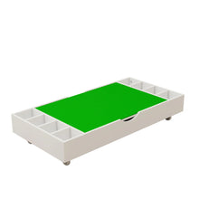 Load image into Gallery viewer, The 2 In 1 Rollaway Play Table And Toy Organizer Compatible With Lego Suitable For Storing Under Bed Or Sofa (38&quot; X 18.7&quot; X 5.9&quot;)
