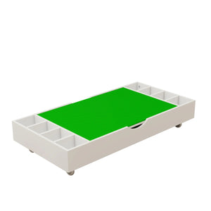 The 2 In 1 Rollaway Play Table And Toy Organizer Compatible With Lego Suitable For Storing Under Bed Or Sofa (38" X 18.7" X 5.9")