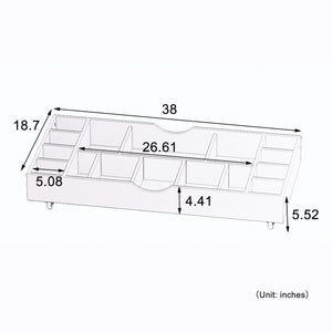 The 2 In 1 Rollaway Play Table And Toy Organizer Compatible With Lego Suitable For Storing Under Bed Or Sofa (38" X 18.7" X 5.9")