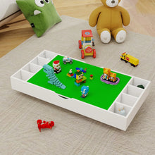 Load image into Gallery viewer, The 2 In 1 Rollaway Play Table And Toy Organizer Compatible With Lego Suitable For Storing Under Bed Or Sofa (38&quot; X 18.7&quot; X 5.9&quot;)