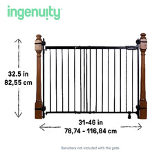 Load image into Gallery viewer, The Stairway+ 46W Series Pet and Baby Gate, Openings 31&quot;-46&quot; Wide, 32.5&quot; Tall - Black