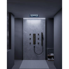 Load image into Gallery viewer, Thermostatic Digital Shower System Set 16&quot; LED Shower Head with Slide Bar Handheld Spray SFS-1027-BK16