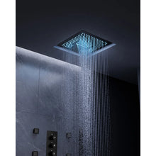 Load image into Gallery viewer, Thermostatic Digital Shower System Set 16&quot; LED Shower Head with Slide Bar Handheld Spray SFS-1027-BK16