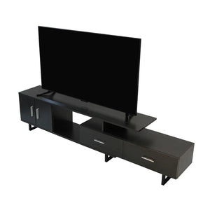 LeisureMod Rectangular TV Stand with MDF Wood Frame and Powder-Coated Steel Legs – Avery Collection