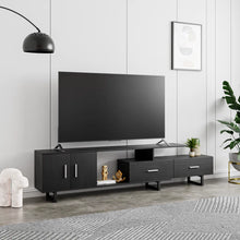 Load image into Gallery viewer, LeisureMod Rectangular TV Stand with MDF Wood Frame and Powder-Coated Steel Legs – Avery Collection