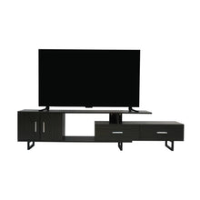 Load image into Gallery viewer, LeisureMod Rectangular TV Stand with MDF Wood Frame and Powder-Coated Steel Legs – Avery Collection