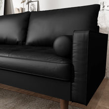 Load image into Gallery viewer, Tolya 57&#39;&#39; Faux Leather Loveseat, Black