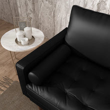Load image into Gallery viewer, Tolya 57&#39;&#39; Faux Leather Loveseat, Black