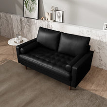 Load image into Gallery viewer, Tolya 57&#39;&#39; Faux Leather Loveseat, Black