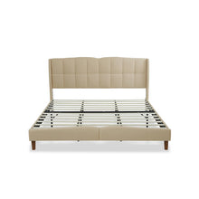 Load image into Gallery viewer, Queen Platform Upholstered Bed, Beige