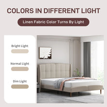 Load image into Gallery viewer, Queen Platform Upholstered Bed, Beige