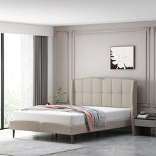 Load image into Gallery viewer, Queen Platform Upholstered Bed, Beige