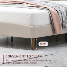 Load image into Gallery viewer, Queen Platform Upholstered Bed, Beige