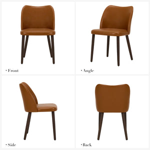 Upholstered Solid Wood Small Dining Chair (Set of 2)