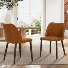 Load image into Gallery viewer, Upholstered Solid Wood Small Dining Chair (Set of 2)
