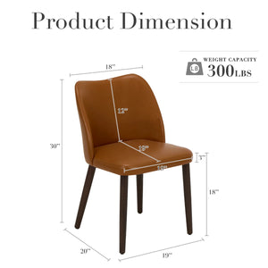 Upholstered Solid Wood Small Dining Chair (Set of 2)