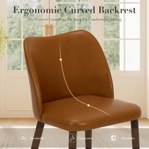 Upholstered Solid Wood Small Dining Chair (Set of 2)