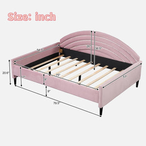 Upholstered Velvet Shamina LED Light Up Platform Bed Full/Double