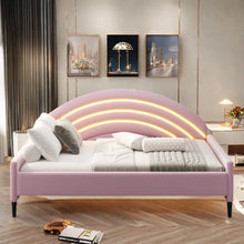 Load image into Gallery viewer, Upholstered Velvet Shamina LED Light Up Platform Bed Full/Double