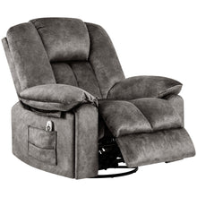Load image into Gallery viewer, Oversize Swivel Rocker Recliner Chair with Massage, Heating, USB Port