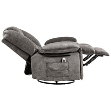 Load image into Gallery viewer, Oversize Swivel Rocker Recliner Chair with Massage, Heating, USB Port