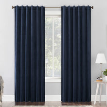 Load image into Gallery viewer, Velvet Noise Reducing Thermal Extreme 100% Blackout Back Tab Curtain Panel (SET OF 2)