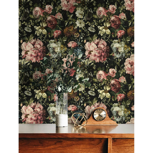 Vintage Dark Floral Wallpaper Bryelle Peel & Stick Botanical Roll