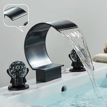 Load image into Gallery viewer, Widespread Bathroom Faucet Bathroom Faucet 3 Holes Dual Crystal Handle Vanity Basin Mixer Tap 63-PHSJXCS