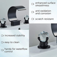 Load image into Gallery viewer, Widespread Bathroom Faucet Bathroom Faucet 3 Holes Dual Crystal Handle Vanity Basin Mixer Tap 63-PHSJXCS