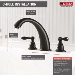 Windemere Double Handle Deck Mounted Roman Tub Faucet Trim