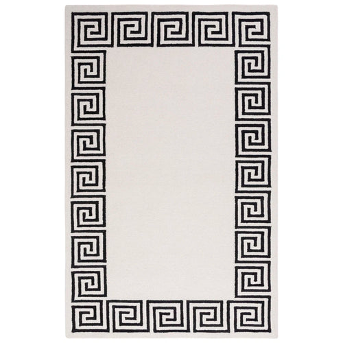 3' x 5' Wommack Oakhur Greek Key Border Area Rug in Ivory / Black