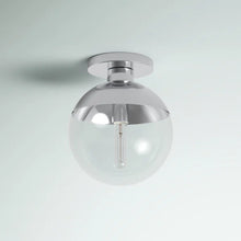 Load image into Gallery viewer, Yearby Glass Semi Flush Mount, Chrome + Clear