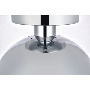 Yearby Glass Semi Flush Mount, Chrome + Clear