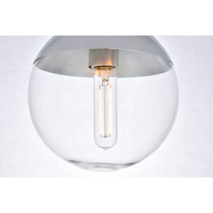 Yearby Glass Semi Flush Mount, Chrome + Clear
