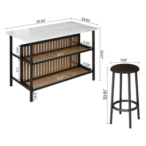 Zurek 47.2'' Wide Kitchen Island Set, Sofa Table