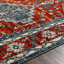 Load image into Gallery viewer, 6'7" x 9' Artistic Weavers Redondo beach Burnt Orange/Charcoal Indoor Medallion Oriental Area Rug