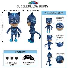 PJ Masks Kids Catboy Bedding Plush Cuddle and Decorative Pillow Buddy, Blue, Hasbro