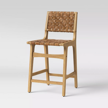 Load image into Gallery viewer, 24&quot; Ceylon Woven Counter Height Stools - NATURAL &amp; BROWN