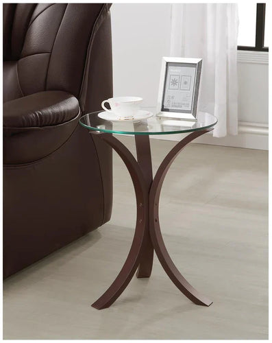 Edgar Cappuccino Round Accent Table