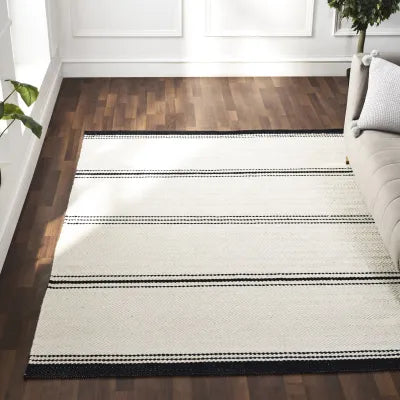 Alice Ivory & Black  7'10" x 10'2" Area Rug