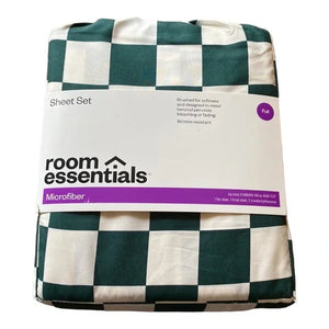 Green Check Sheet Set Full Size Room Essentials