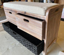 Load image into Gallery viewer, Fabric Upholstered Storage Bench