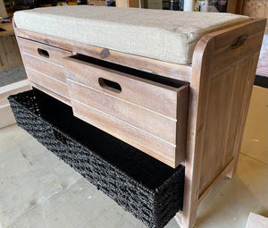 Fabric Upholstered Storage Bench