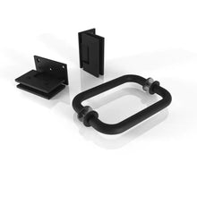 Load image into Gallery viewer, Shower Door Hardware Pack in Matte Black with Handle &amp; Hinges